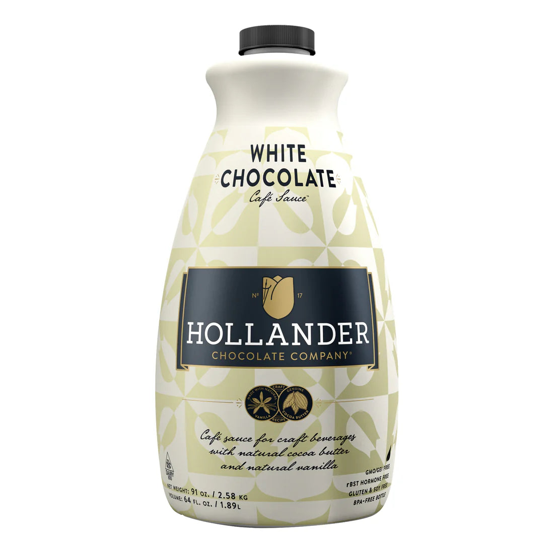 Salsa de chocolate blanco molido dulce de Hollander Chocolate